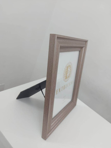 Porta Retrato Xanfrado Em Mdf Cinza 20 X 15 Cm