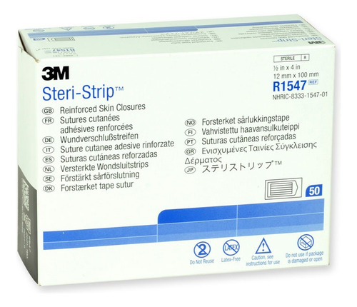 Pack 5 Sutura Adhesiva Steri Strip 3m R-1547 12 X 100mm X10