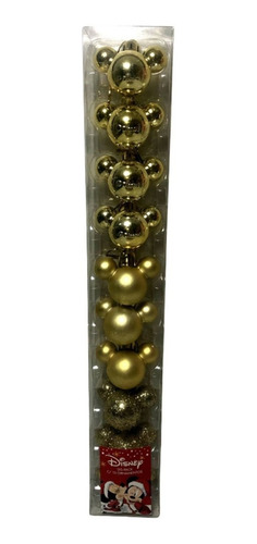 Imagem 4 de 4 de 10 Bolas Enfeite Árvore Natal Mickey Dourado Original Disney