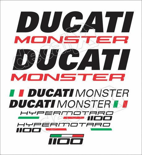 Kit Adesivos Compativel Ducati  1100 Branca Dctm110001