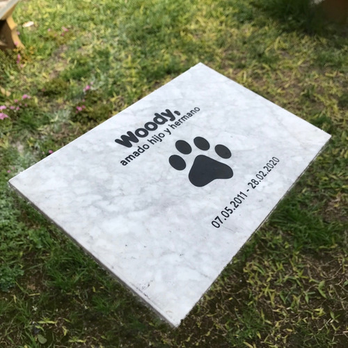 Imagen 2 de 3 de Placa Recordatoria Mascota Perro Gato Mármol, Personalizadas