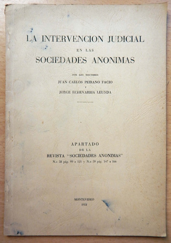 Intervención Judicial En Sociedades Anónimas Peirano Facio