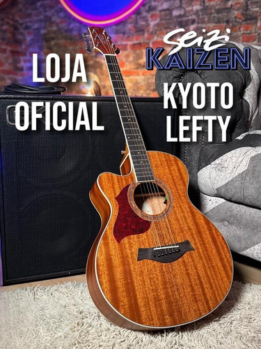 Violão Elétrico Seizi Kyoto Canhoto Cutaway Mahogany Com Bag