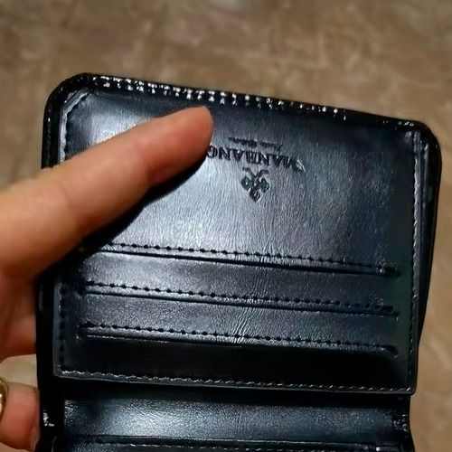 Manbang Cartera De Estilo Clásico Billetera De Cuero Genuino