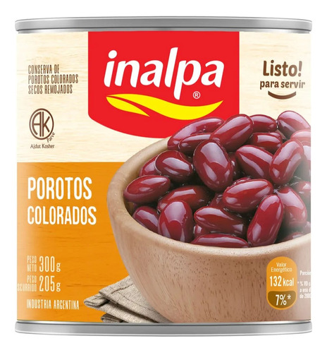 Lata De Porotos Rojos En Conserva 300g Inalpa