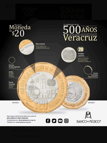 Moneda Conmemorativa 500 Veracruz 