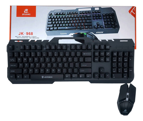 Kit Teclado Y Mouse Usb Gamer Rgb Jequang Alta Calidad