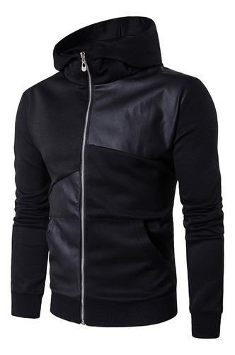 Sudadera Con Capucha Y Cuello Alto Para Hombre, Capucha Negr