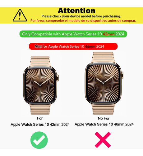 USTIYA 2x Funda Para Apple Watch Series 10 42mm Case Protector Tpu Carasa Negro+Transparente Cover