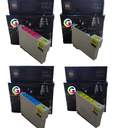 Kit 4 Cartuchos Compatíveis Epson Tx125/135/133/123/25
