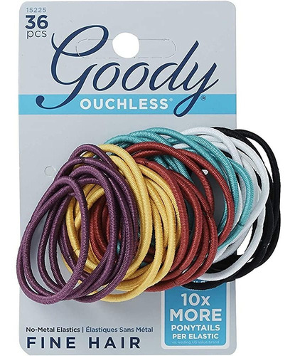 Goody Ouchless No Metal Hair Elastics, Brooke, 2 Mm, 36 Coun