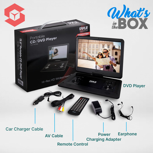 Reproductor Portátil De Cd/dvd Pyle Con Pantalla Hd De 15.6