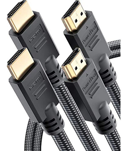 Powerbear 4k Cable Hdmi 6 Pies [paquete De 2] Nylon Trenzado