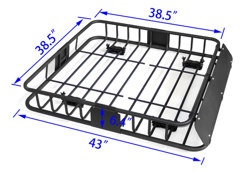 Soporte Para Techo Vehiculo Color Negro Equipaje Cesta