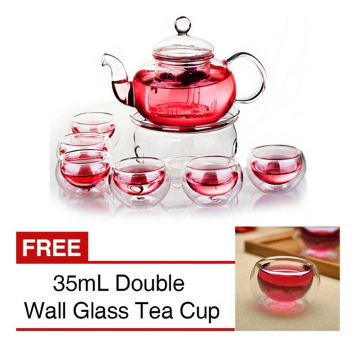 Tf W Juego De Tetera De Vidrio Transparente Resistente Al