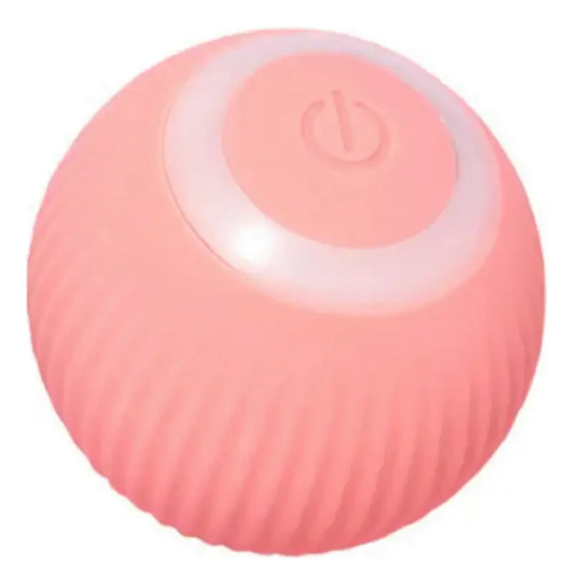 Bola Interativa Inteligente Brinquedo Pet Gato Recarregável Cor Rosa-claro