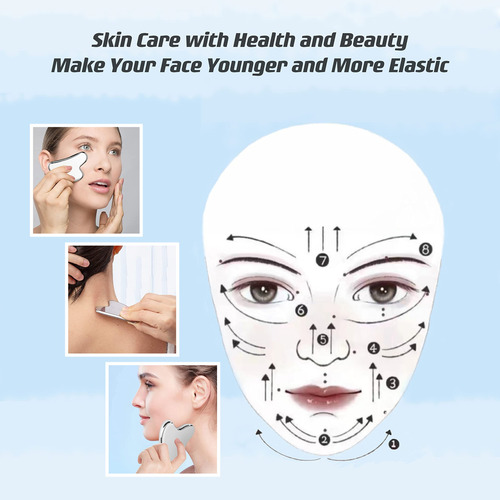 Herramientas Faciales Gua Sha Telkeen De Acero Inoxidable An