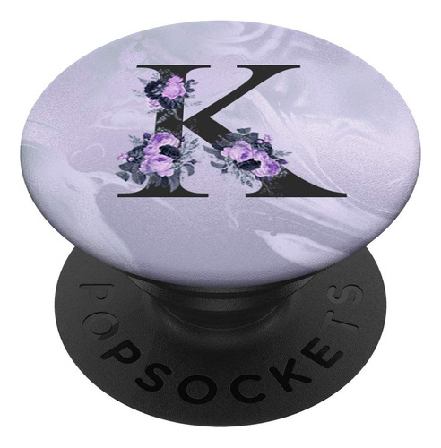 Inicial Letra K Purpura Lavanda Floral Monograma Para Mujer