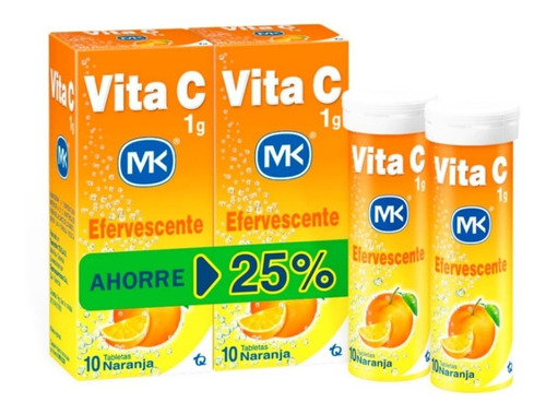 Vitamina C 1g Efervescente + Zinc - Unidad a $1895