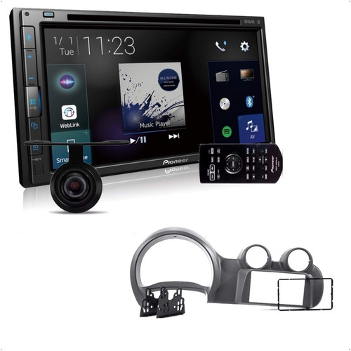 Dvd Pioneer Avh-z5280tv + Câmera De Ré + Moldura Uno Fiorino