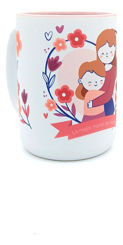 Taza Para La Mejor Mamá Blaco Interior Rosa Taza Para Mamá