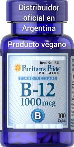 Imagen 1 de 3 de Vitamina B-12 1000 Mcg X 100 Cápsulas