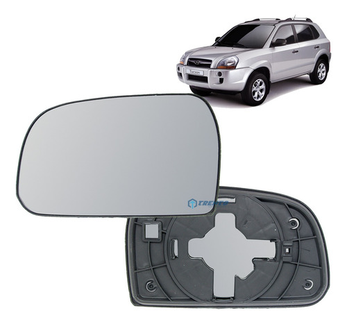 Lente De Retrovisor Com Base Tucson 2004 A 2013 Esquerda