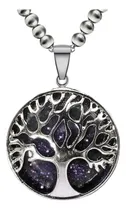Comprar Collar Color Plata Dije Piedra Natural Arbol De Vida Mujer