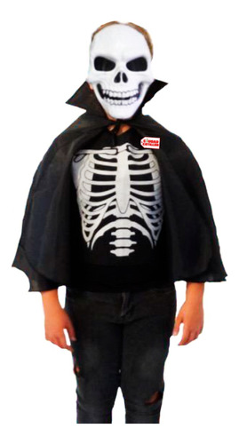  Disfraz Esqueleto C/capa Halloween - Ciudad Cotillón 