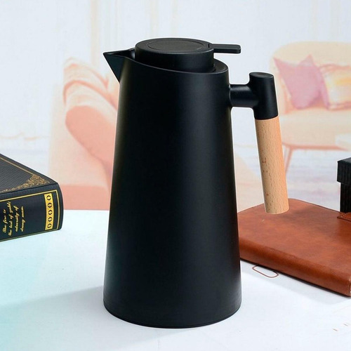 Cafeteira Preta Led Digital Com Garrafa Térmica 1l Para Chás