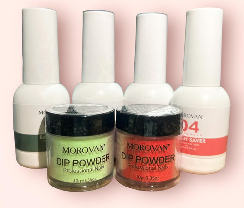 Dip Powder Kit De 2 Colores Y 4 Pasos Marca Morovan