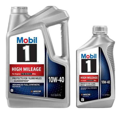 Aceite Sintetico Mobil 1 Alto Kilometraje 10w40 4.73l+946 Ml