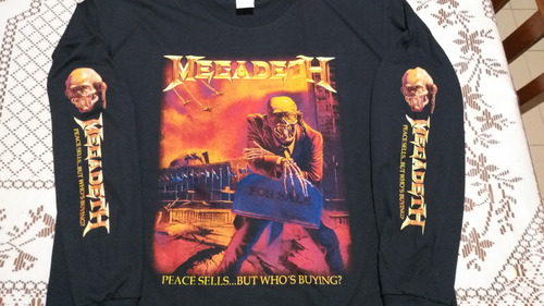 Megadeth Peace Sells Playera Manga Larga Metallica Slayer