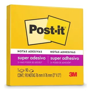 Post-it Note amarillo sol, 1 bloque de 90 hojas, 76 x 76 mm, 3 m