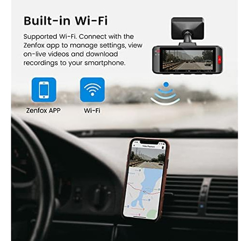 4k Dual Channel Dash Cam, Built-in Wi-fi Gps, 4k + 1080...