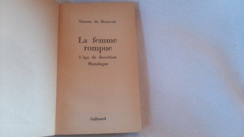 Imagen 4 de 9 de La Femme Rompue Simone De Beauvoir Folio En Frances