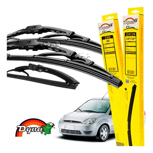 Kit Limpador Parabrisa Ford Fiesta 1996 A 2007 Dyna Original