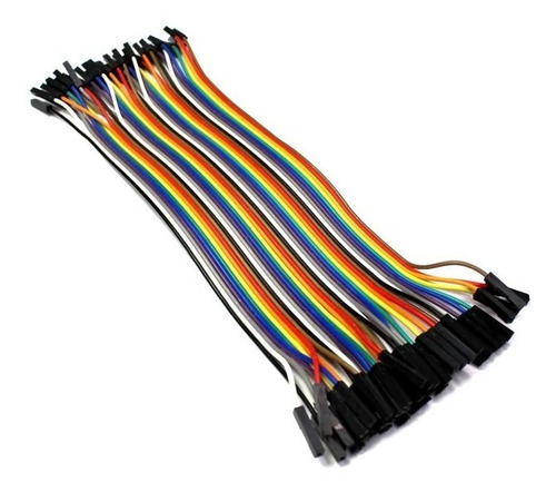 Imagen 2 de 4 de Pack 40 Cables Hembra Hembra 20cm Dupont Y Protoboar