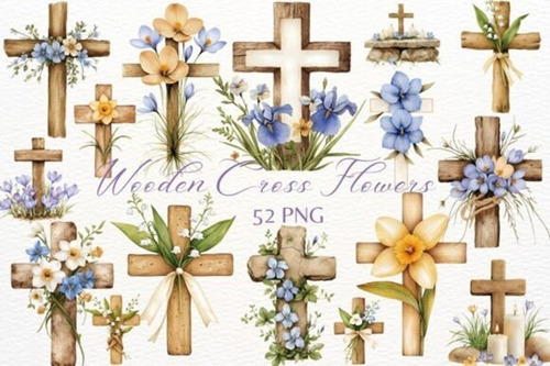 Imágenes Digitales Cruces Con Flores 116460918