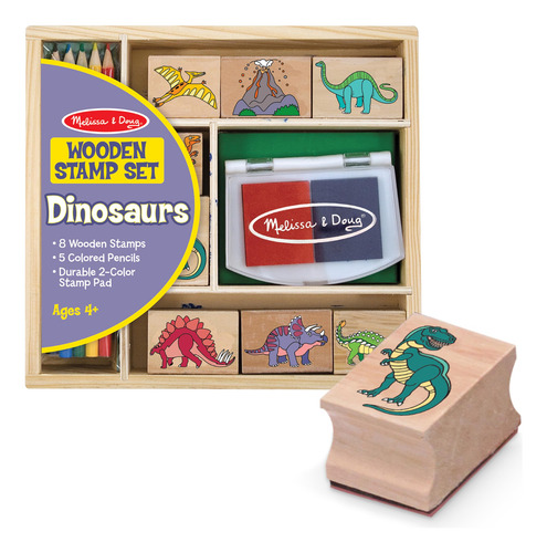 Melissa & Doug Set De Sellos De Madera - Dinosaurios