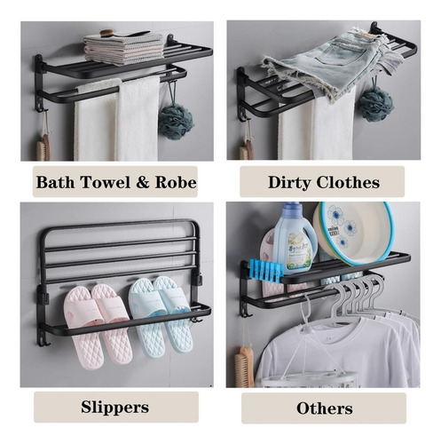 Toallero Soporte De Toallas Estante Para Baño De Pared 60cm