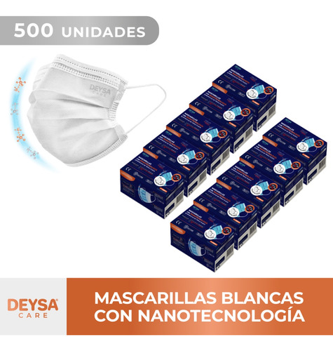 Mascarillas Tipo Il R Nanotecnología 10 Cajas 50 Un (500 Un)