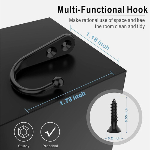 15 Ganchos De Pared Para Ropa Con Tornillos Para Colgar
