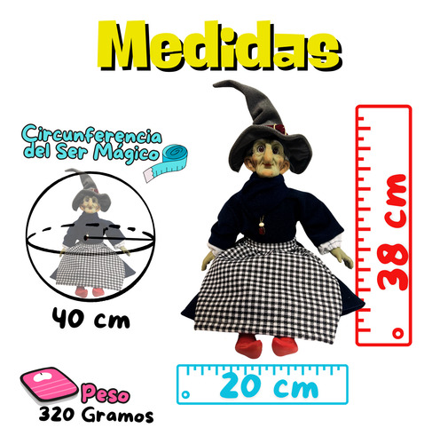 Elfo Bruxina Corta Males Envidias Y Brujerías 38cm