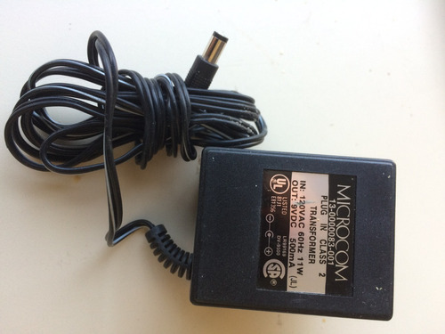 Adapter Ac/dc,(120vac/60hz-11w)(9vdc/0,5a)-microcom-13-00083