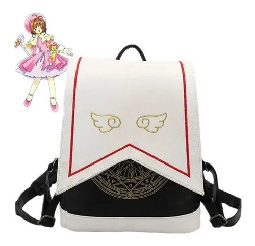 Mochila Sakura Cardcaptor Negra Cuero Sintético