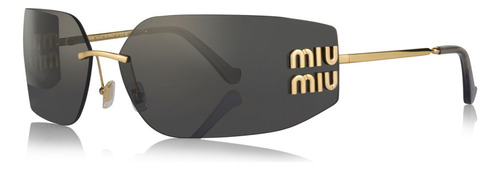 Lentes Miu Miu Mu 54ys Gold Dark Grey Océano Dorado Negro Dorado Dorado