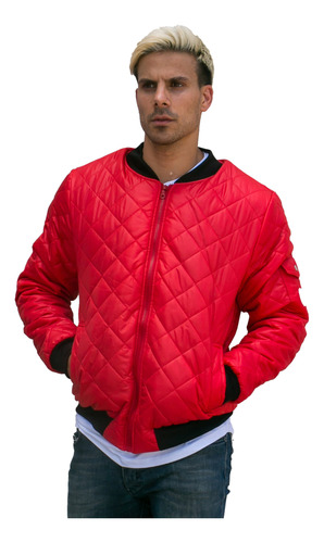 Campera Hombre Bomber Memphis Matelase C/ Corderito Abrigada