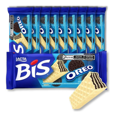 Bis Oreo Chocolate Lacta Kit 10 Caixas Com 16 Unidades