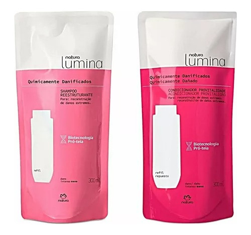 Natura Lumina Kit Refil Sh+cond Cabelos Químic Danificados